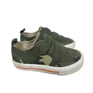 Old Navy Toddler Boys Green Camouflage Double Strap Sneakers Shoes Size 6